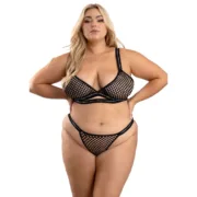 Conjunto de Lingerie Fantasy Lingerie Preto (Queen size) (Queen) Cuequinhas e tangas - nacloset 2
