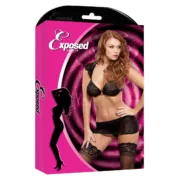 Conjunto de Lingerie Exposed Preto (L/XL) Cuequinhas e tangas - nacloset