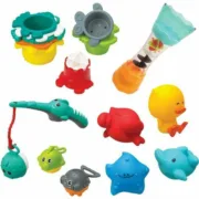 Set de Brinquedos para o Banho Infantino Bath Set 17 Peças aquático Bebés e Crianças - nacloset