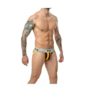 Tanga Mob Eroticwear Preto Laranja M Cuecas - nacloset