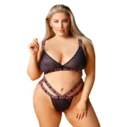 Conjunto de Lingerie Fantasy Lingerie Preto (Queen size) Cuequinhas e tangas - nacloset