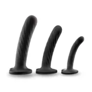 Dildo Blush Temptasia Preto 3 Peças Consoladores - nacloset