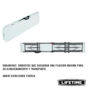 Banco Lifetime Branco Dobrável 183 x 42 x 29 cm Casa | Jardim - nacloset 2