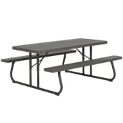 Mesa Dobrável Lifetime Madeira Castanho Picnic Aço Plástico 183 x 74 x 145 cm Casa | Jardim - nacloset