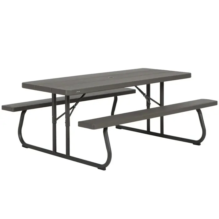 Mesa Dobrável Lifetime Madeira Castanho Picnic Aço Plástico 183 x 74 x 145 cm Casa | Jardim - nacloset 2