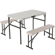 Mesa Dobrável Lifetime Creme 106,5 x 73,5 x 61 cm Aço Plástico Casa | Jardim - nacloset