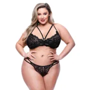 Conjunto de Lingerie Baci Lingerie Preto (Queen size) Cuequinhas e tangas - nacloset
