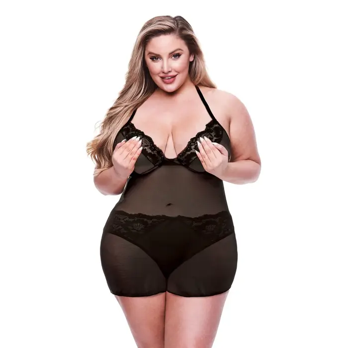 Conjunto de Lingerie Baci Lingerie Preto (Queen size) Cuequinhas e tangas - nacloset 2