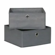 Caixas de arrumação Mondex Cinzento 28 x 28 x 13 cm (2 Unidades) A Preço de Revenda - nacloset