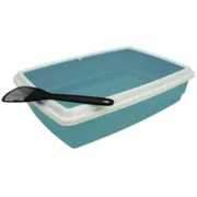 Caixa de Areia para Gatos Aimé Azul Plástico 54 x 40 x 14 cm Animais de Estimação - nacloset