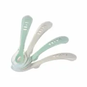 Talheres Béaba Verde Cinzento Silicone 4 Peças (4 Unidades) Cozinha | Gourmet - nacloset