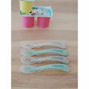 Talheres Béaba Verde Cinzento Silicone 4 Peças (4 Unidades) Cozinha | Gourmet - nacloset 2
