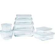 Conjunto de Recipientes de Cozinha Herméticos Empilháveis Pyrex Cook & Freeze Transparente 8 Peças Cozinha | Gourmet - nacloset