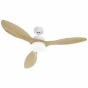 Ventilador de Teto com Luz FARELEK Ø 137 cm 100 W Branco Ar condicionado e ventiladores - nacloset