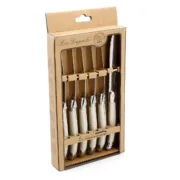 Conjunto de Facas para Carne Lou Laguiole Rustic Branco Metal 13 cm Carnes (6 Unidades) Conjuntos de Facas - nacloset 2