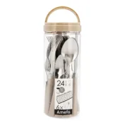 Conjunto de Talheres Amefa Paille Cinzento 24 Unidades Metal Cozinha | Gourmet - nacloset 2