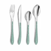 Conjunto de Talheres Amefa Bistro Verde Metal 24 Peças Cozinha | Gourmet - nacloset