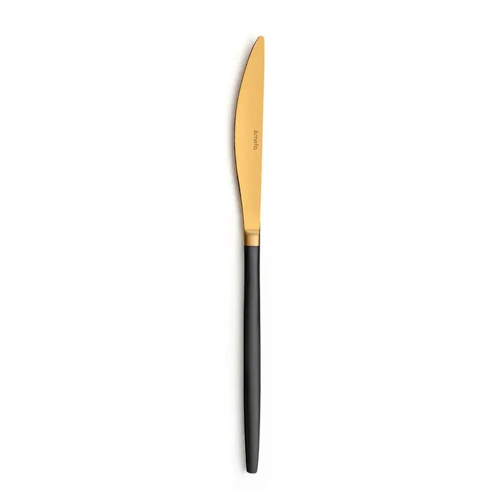Conjunto de Facas Amefa Soprano Preto Dourado Metal Aço inoxidável 12 Unidades Conjuntos de Facas - nacloset