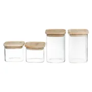 Conjunto de 4 Potes Secret de Gourmet Cozinha Empilhável Vidro Cozinha | Gourmet - nacloset