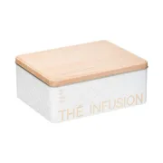 Caixa Multiusos Nature Scandi Metal Branco Casa | Jardim - nacloset