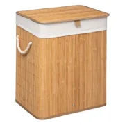 Cesto da Roupa 5five Simply Smart Bambu 50 x 41.5 x 30 cm Branco Casa | Jardim - nacloset