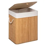 Cesto da Roupa 5five Simply Smart Bambu 50 x 41.5 x 30 cm Branco Casa | Jardim - nacloset 2