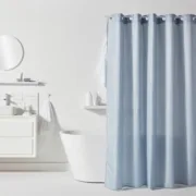 Cortina de Duche TODAY Azul Poliéster 180 x 200 cm (12 Unidades) A Preço de Revenda - nacloset