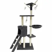 Arranhador para Gatos Jipsy Dark Cinzento Felpa Madeira (1 Unidade) Animais de Estimação - nacloset