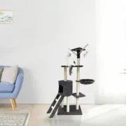 Arranhador para Gatos Jipsy Dark Cinzento Felpa Madeira (1 Unidade) Animais de Estimação - nacloset 2