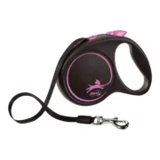 Trela para Cães Flexi BLACK DESIGN Preto Cor de Rosa S Animais de Estimação - nacloset
