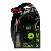 Trela para Cães Flexi BLACK DESIGN Preto Cor de Rosa S Animais de Estimação - nacloset 2
