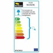 Luz de Parede Brilliant Tyler Preto Metal 60 W E27 Casa | Jardim - nacloset 2