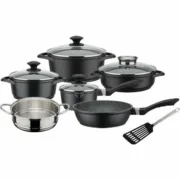 Bateria de Cozinha GSW Preto noir 10 Peças Conjuntos de tachos - nacloset