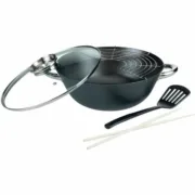 Frigideira Wok GSW Aço Aço forjado Ø 32 cm 4 Peças Cozinha | Gourmet - nacloset