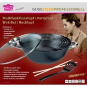 Frigideira Wok GSW Aço Aço forjado Ø 32 cm 4 Peças Cozinha | Gourmet - nacloset 2