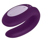 Vibrador Dupla Estimulação Satisfyer Double Joy Roxo Sexshop - nacloset