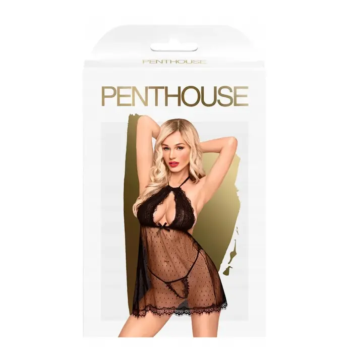 Babydoll Libido Boost Penthouse Preto (2 pcs) Babydolls e bodies - nacloset 2