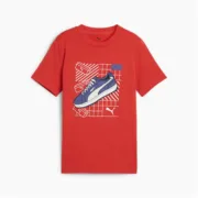 Camisola de Manga Curta Infantil Puma Graphics Vermelho Moda | Acessórios - nacloset