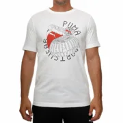 Camisola de Manga Curta Homem Puma Grpahics Execution Branco Moda | Acessórios - nacloset