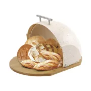 Cesta do Pão Feel Maestro MR-1678 Bege Prateado Madeira Plástico 1 Peça 27,5 x 21 x 37,5 cm Caixas de cozinha e caixas de pão - nacloset 2