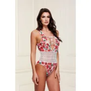 Body Baci Lingerie Floral & Lace Branco S/M Babydolls e bodies - nacloset 2