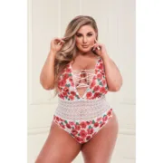 Body Baci Lingerie Floral & Lace Branco XL Babydolls e bodies - nacloset 2