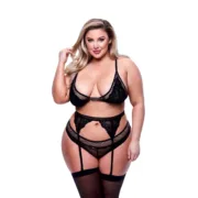 Conjunto de Lingerie Baci Lingerie Preto 3 Peças Cuequinhas e tangas - nacloset 2
