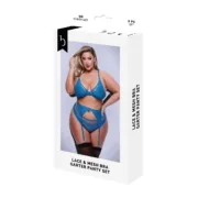 Conjunto de Lingerie Baci Lingerie Garter & Panty Azul (Queen) Cuequinhas e tangas - nacloset