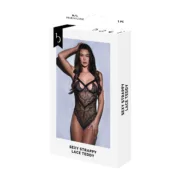 Body Baci Lingerie Sexy Strappy Lace Preto S/M Babydolls e bodies - nacloset