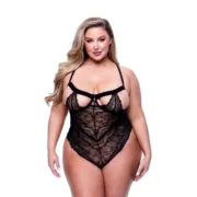 Body Baci Lingerie Sexy Strappy Lace Preto Babydolls e bodies - nacloset 2