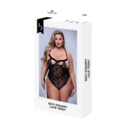 Body Baci Lingerie Sexy Strappy Lace Preto Babydolls e bodies - nacloset
