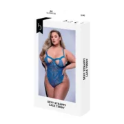 Conjunto de Lingerie Baci Lingerie Lace Teddy Azul (Queen) Cuequinhas e tangas - nacloset