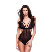 Body Baci Lingerie Crotchless Preto S/M Babydolls e bodies - nacloset