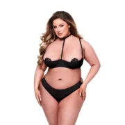 Conjunto de Lingerie Baci Lingerie Quarter Preto 2 Peças Cuequinhas e tangas - nacloset